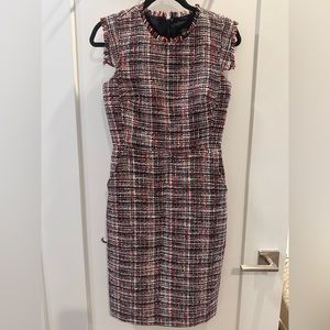 Jcrew red navy and white dress